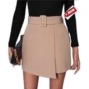 Jason Wu Tan Mini Skirt Belted Wrap $240 Short Accademia